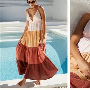 Anthropologie Raya color block maxi dress